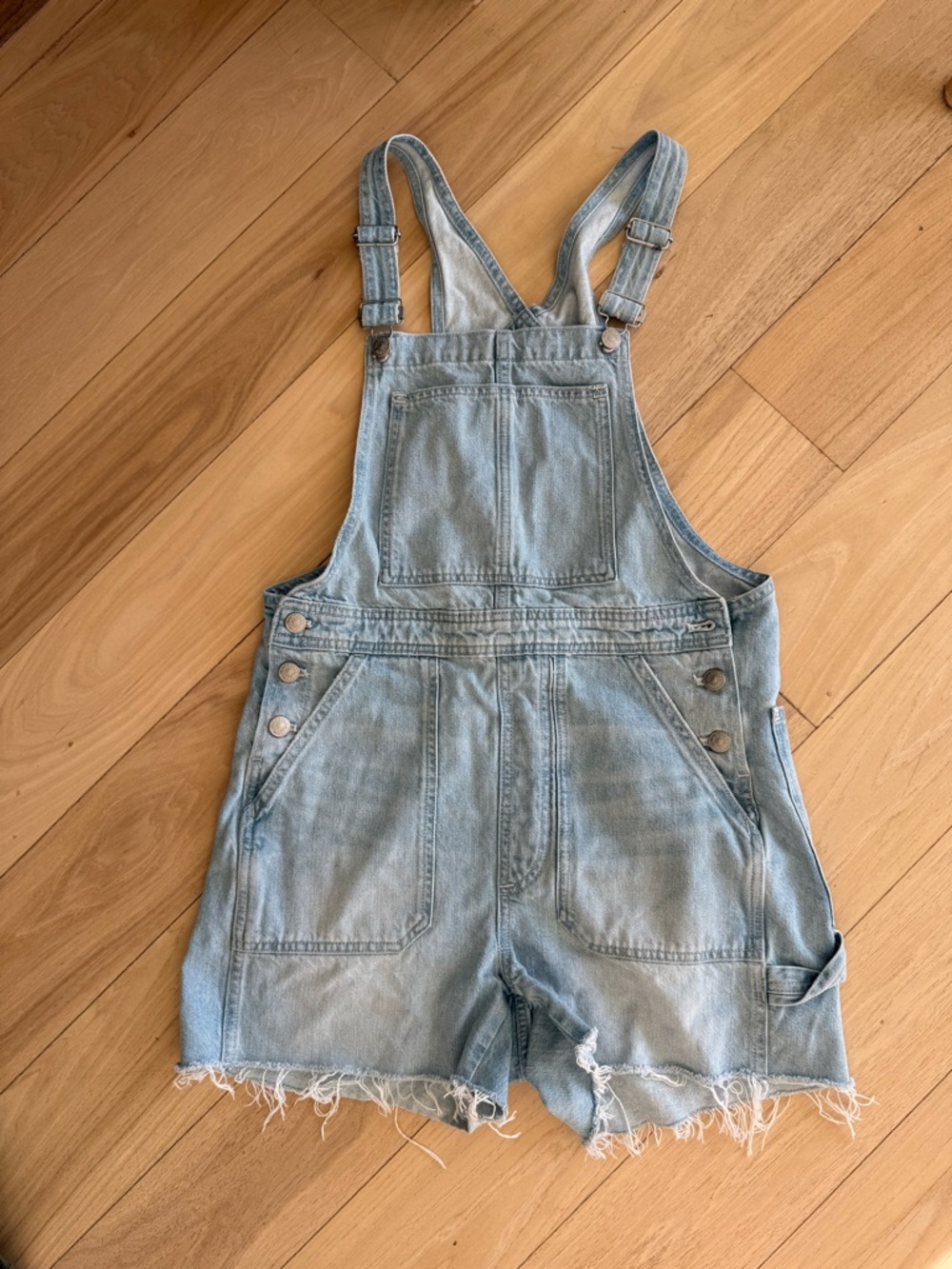 Madewell Light Blue Denim Short Overalls